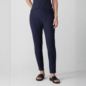 Eileen Fisher Pants Dark Blue Washable System Stretch Crepe Slim Crop Pull On S